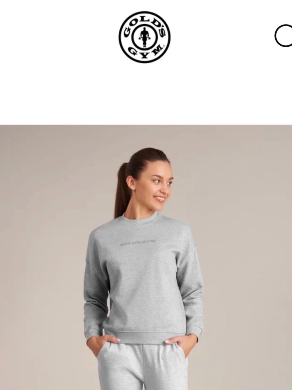 GOLD’S GYM Crew grey sweatshirt NWT Small